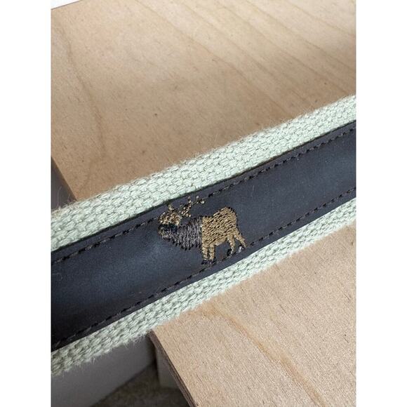 Men’s Brown Leather embroidered Belt Hunting Fishing Outdoorsman Size 42 - Picture 5 of 8